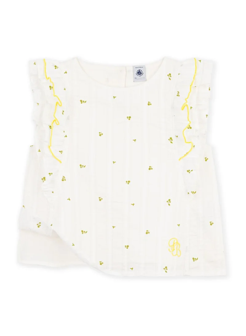 بيتي باتو Children's sleeveless floral print cotton blouse